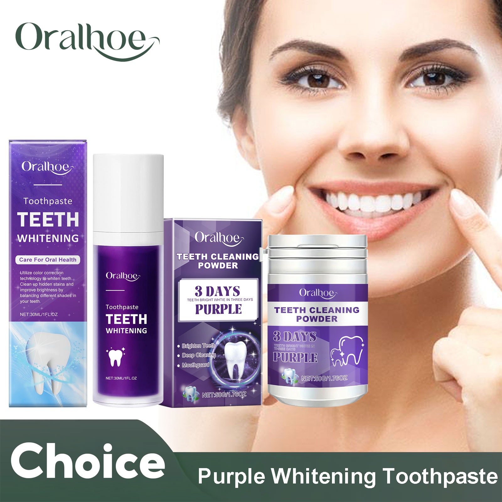 Teeth Whitening Vape - Corretor roxo para clareamento dos dentes,
