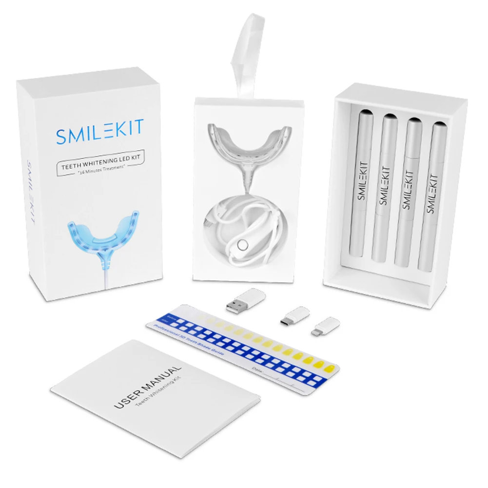 Teeth Whitening Device - Temporização inteligente 16 led luz fria