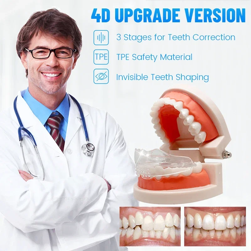 Teeth Whitening Mouth Guard - Dispositivo dentário ortodôntico anti-ronco, dentes retentor,