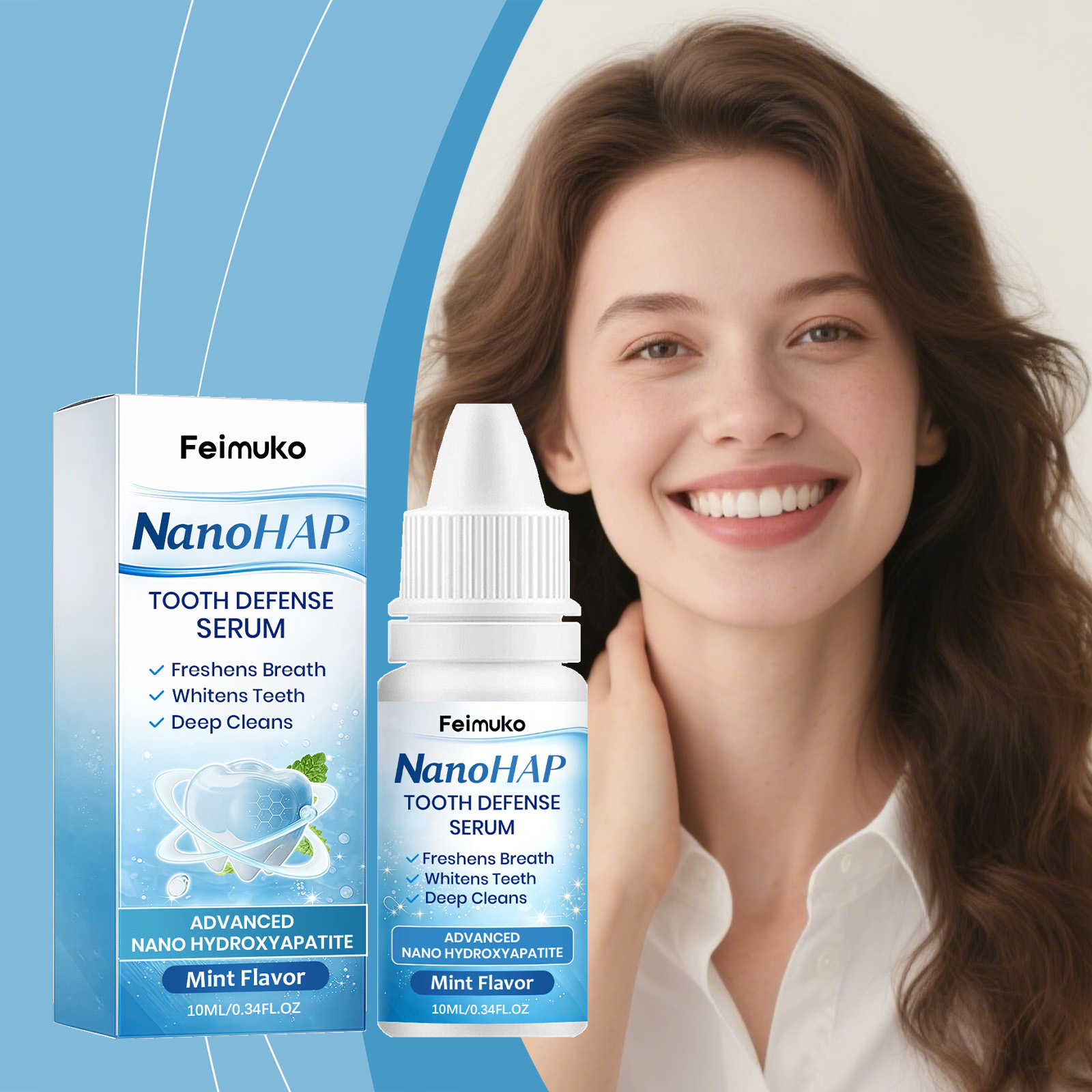 Enamel Repair Serum - Essência Líquida para Cuidado Dental Feimuko,